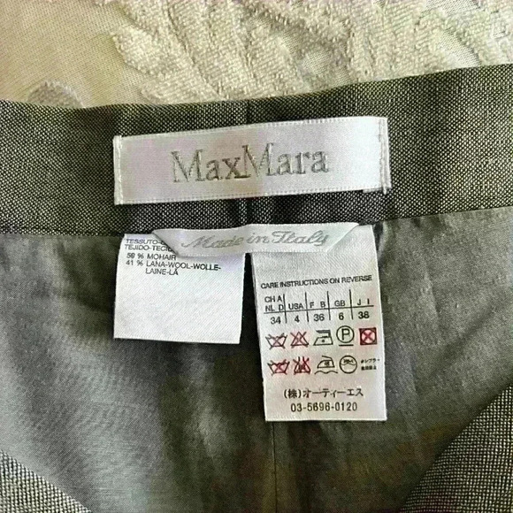Max  Mara Trouser Pants Made In Italy Mohair Wool Minimalist Gray - Picture 11 of 13